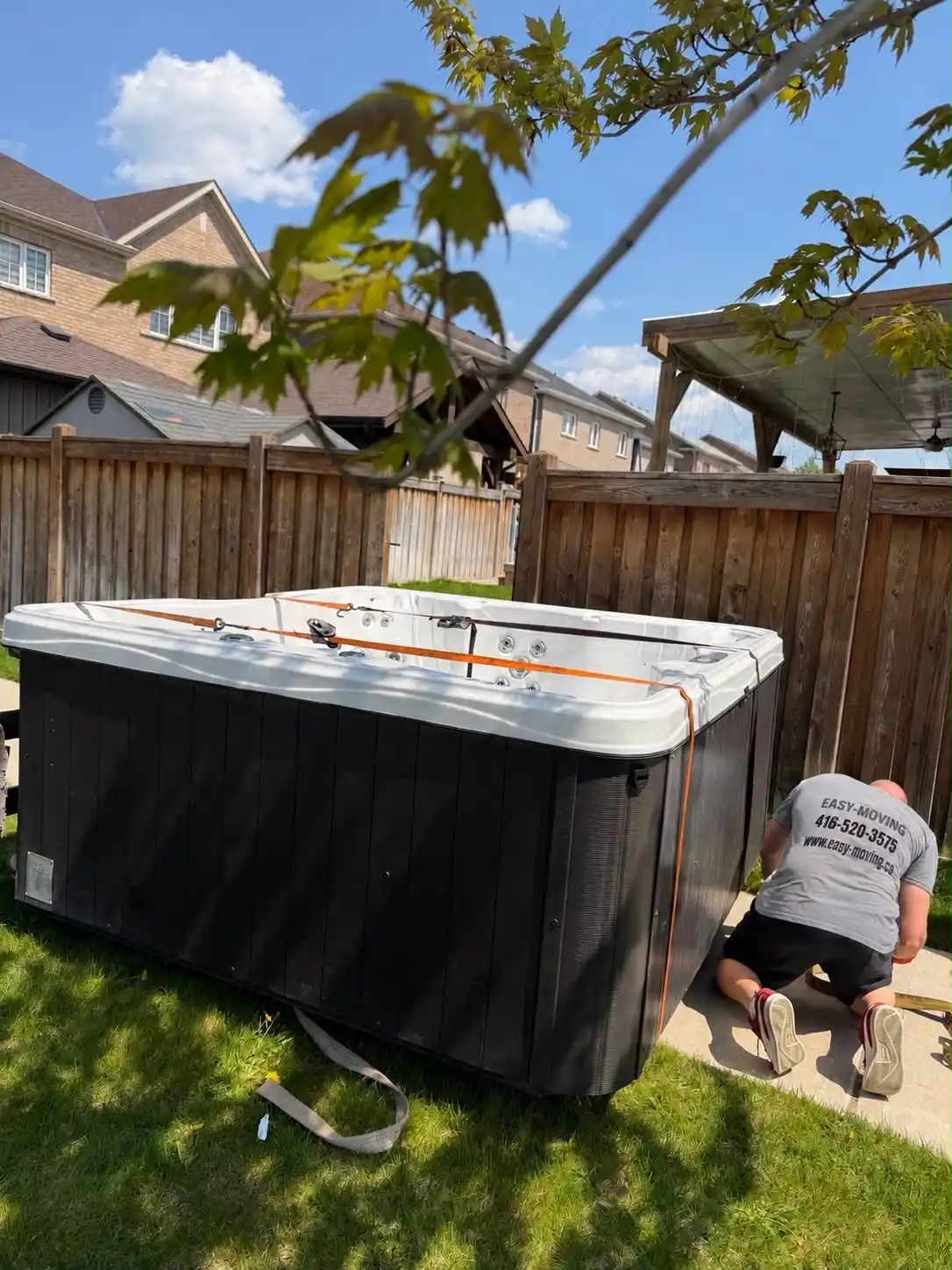 Oakville to Niagara Falls hot tub move with disassembly